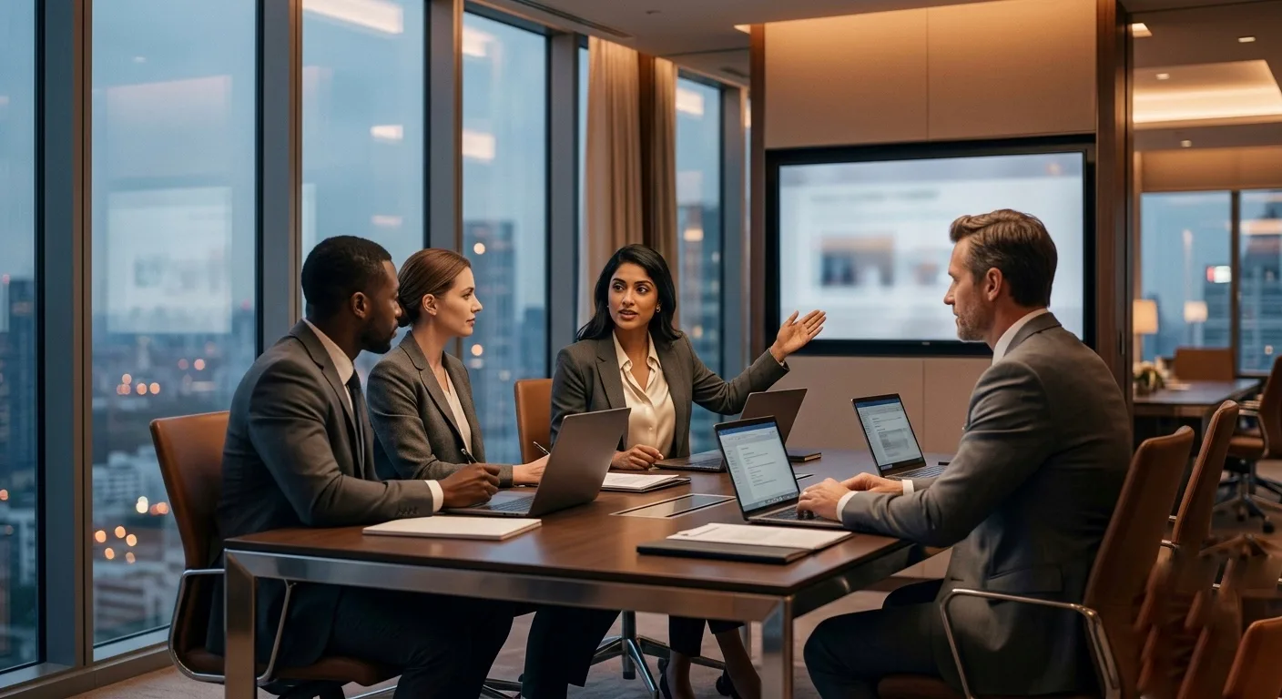 Executive revenue team in conference room