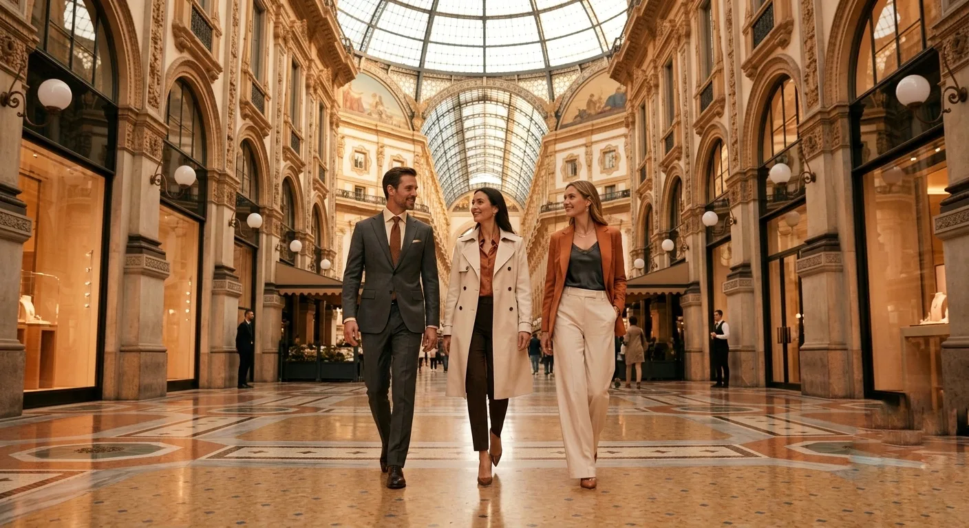 Retail professionals in luxury galleria