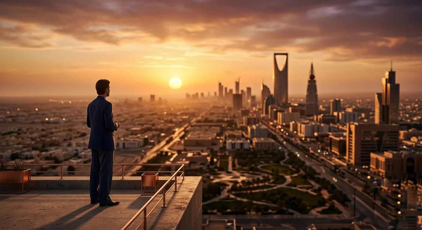 Riyadh skyline at sunset